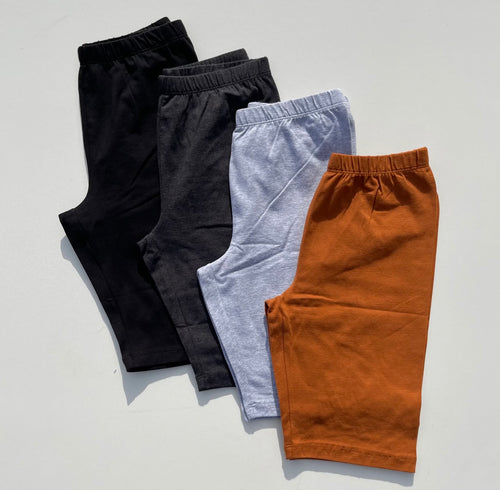 Cotton High Waist Shorts (Grey)